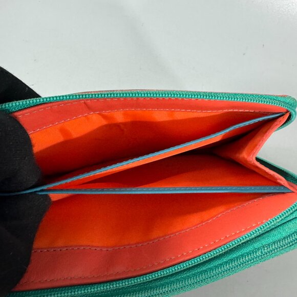 Mywalit Blue Leather Double Zip-Around Wallet - Picture 12 of 14